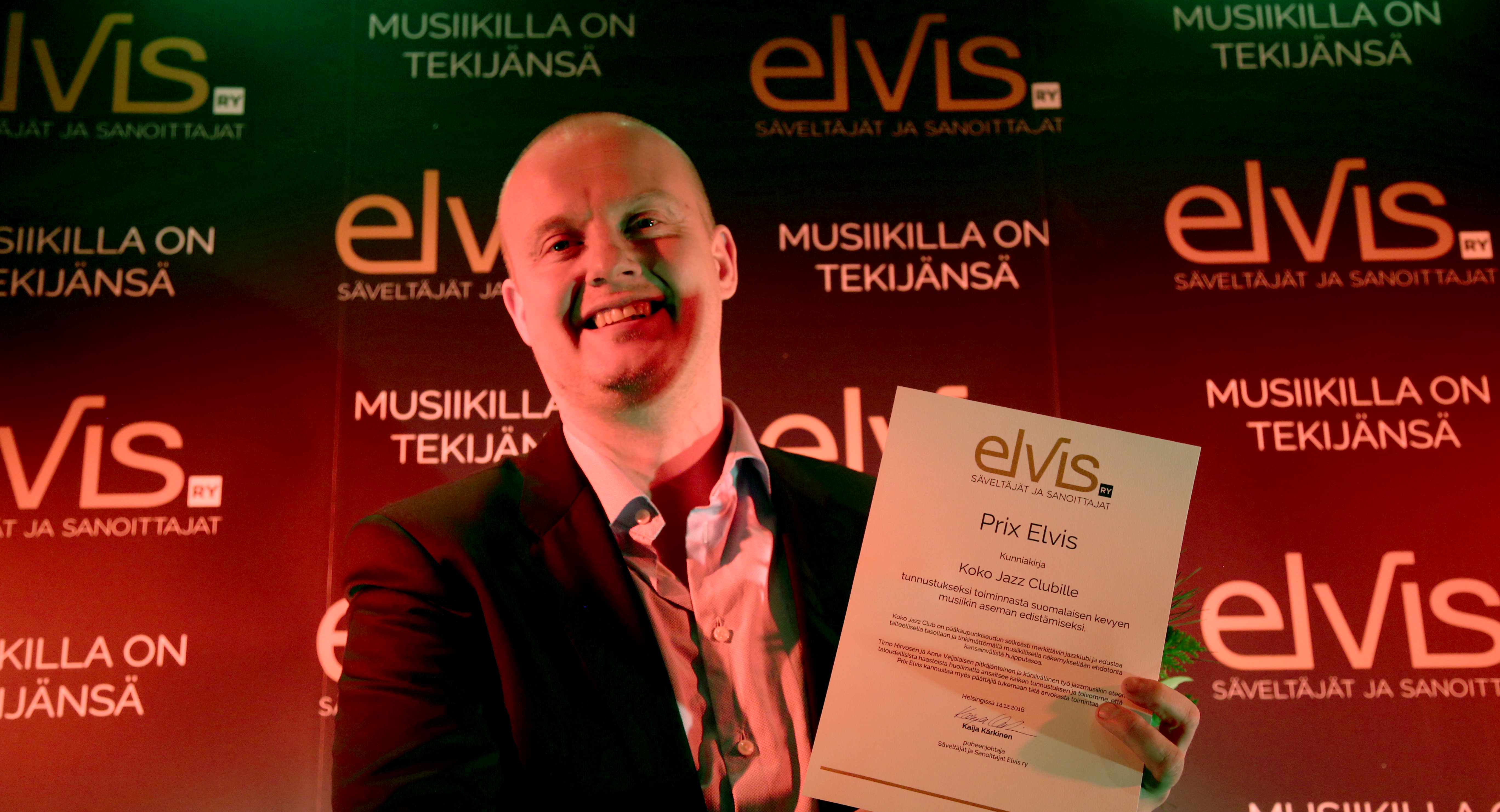 Musiikintekijöiden Prix Elvis -kunniamaininta Koko Jazz Clubille