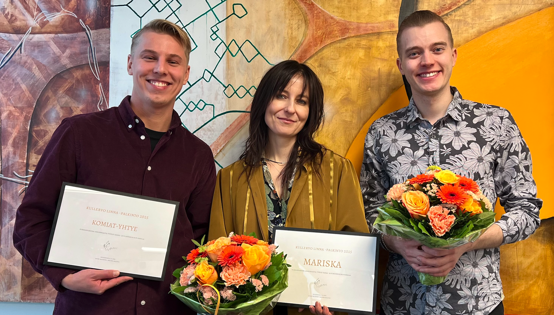 Vuoden 2025 Kullervo Linna -palkinnon saivat Mariska ja Komiat-yhtye