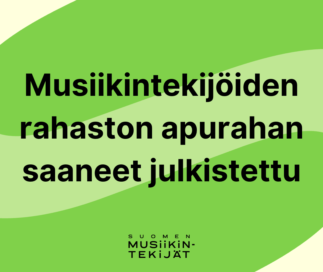 Musiikintekijöiden rahaston vuoden 2026 ensimmäisen hakukierroksen apurahat jaettu
